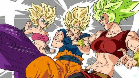 DBRedraw challenge: Goku vs Caulifla and Kale Dragon Ball An