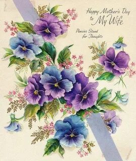 Mother's Day Pansies Pansies, Vintage greeting cards, Flower