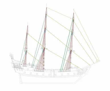 Rigging The Black Pearl - Masting, rigging and sails - Model