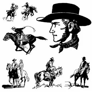 Vintage cowboy vector Vector Art Stock Images Depositphotos