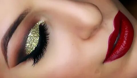 Glitter Gold Eye Makeup - img-buttercup