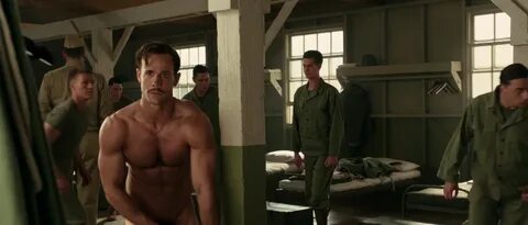 Luke Pegler working out naked in 'Hacksaw Ridge'