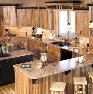 Rustic Hickory Cabinets Kitchen Home Design Ideas