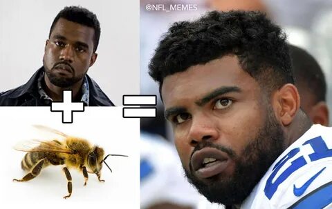NFL Memes on Twitter: "Kanye + Bee sting = Ezekiel Elliott h