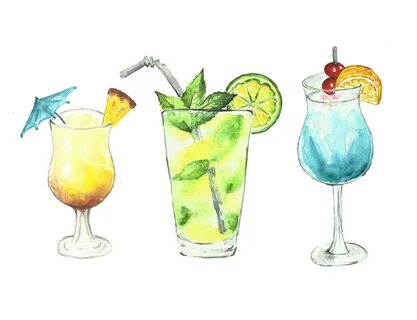 Rum clipart cocktail drink - Pencil and in color rum clipart