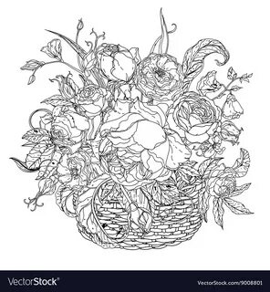 Still life coloring book antistress style picture Vector Ima