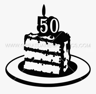 Transparent Cake Clipart Black And White - 50th Birthday Cak