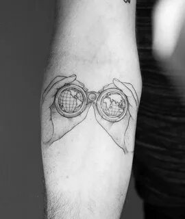 20 Binoculars Tattoos For Men - Optical Design Ideas Tattoos