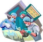 Doctors in Surgery Royalty Free Vector Clip Art illustration