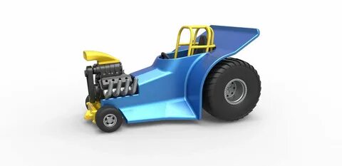 Diecast Mini Rod pulling tractor 4 Scale 1 to 25 3D model 3D