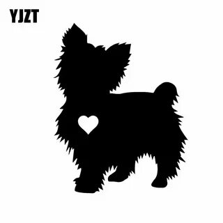 YJZT 10CM*12.6CM Yorkshire Terrier Heart Silhouette Car Deca