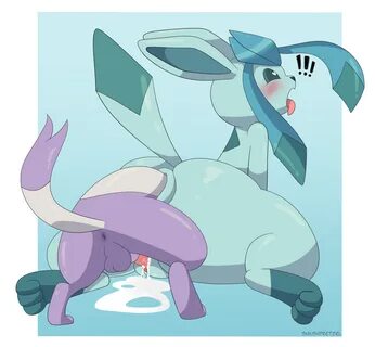 smushpretzel, eeveelution, glaceon, mienshao, nintendo, anal, anal vore, bl...