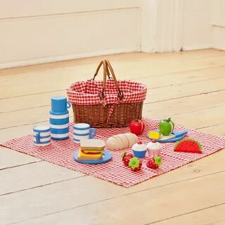 Picnic Basket with Wooden Food Toddler christmas gifts, Todd