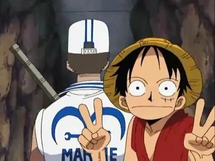 Luffy, Marine, funny, peace signs; One Piece Fotos de anime 