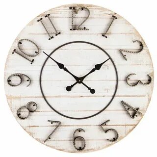 White Distressed Wood Wall Clock Hobby Lobby 1489541 in 2020