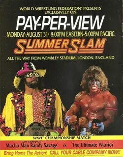 Summerslam 1992 poster ad Wembley Stadium London England Mac