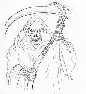 Drawn grim reaper fun easy - Pencil and in color drawn grim 