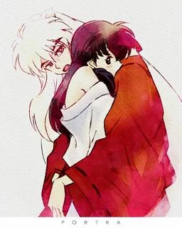 Inuyasha and Kagome's romantic moment of their embrace Kagom