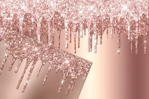 Rose Gold Dripping Glitter Glitter digital paper, Glitter ba