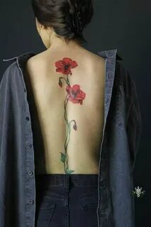 Pin by Kim on Tatts Flower spine tattoos, Spine tattoos, Flo