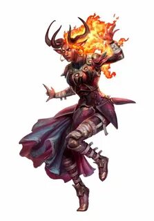 Female Ifrit Starfinder - Pathfinder PFRPG DND D&D 3.5 5E 5t