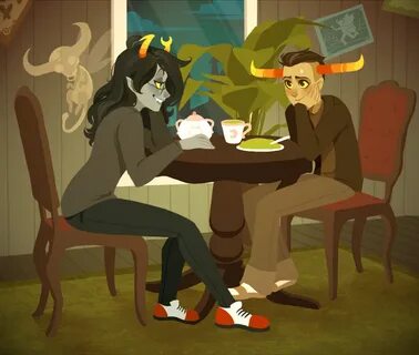 Vriska and Tavros (i don't ship it but i like this picture) 