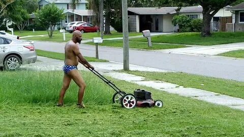 Speedo mowing - YouTube