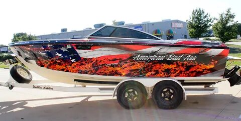 American Flag Vinyl Boat Wrap - Zilla Wraps