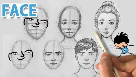 ° ʖ °)How to draw a face - Front View (Male/Female Drawing T