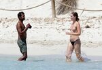 Serena Skov & Aziz Ansari Paparazzi Topless Beach Photos - P