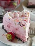No Bake Strawberry Cheesecake Made with a Fresh Strawberry F