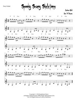 Spooky Scary Skeletons By Andrew Gold - Digital Sheet Music 