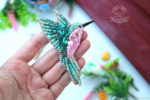 Mint Hummingbird Brooch - купить на Ярмарке Мастеров - LICE6