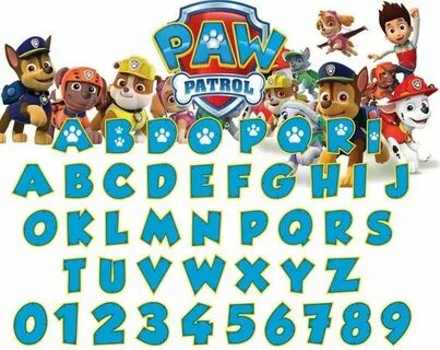 Paw Patrol Font svg,dxf/Paw Patrol alphabet svg,dxg/Paw Patr