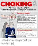 CHOKING& Ask Are You Choking? Call 911 if Person Can't Speak