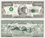 США 1000000 долларов 2001 (Сувенирная банкнота) стоимостью 1