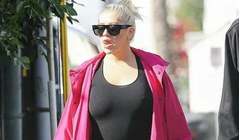 Christina Aguilera Nipple Pokies in a Black Top! - The Nip S