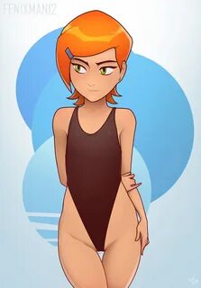 Safebooru - 1girl arms behind back ben 10 black swimsuit chi