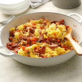 Spaghetti Squash & Sausage Easy Meal Recipe dinners to try S