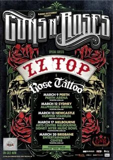 Set List: Guns N' Roses & ZZ Top, Perth Arena, Perth, Austra