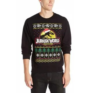 Men's Jurassic World Ugly Christmas Crew-Neck Sweatshirt - B