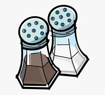 Vector Illustration Of Kitchen Condiment Dispenser - Salt An