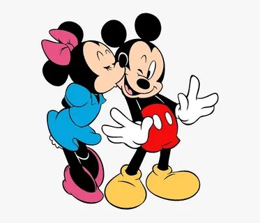 Mickey & Minnie Mouse Clip Art - Minnie Kissing Mickey Png, 