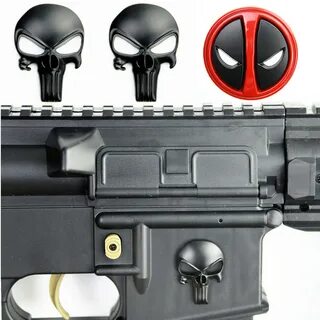 3D Punisher Skull Deadpool Magwell Metal Decal Badge Sticker