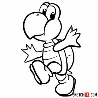 How to draw Koopa Troopa from Super Mario games - Sketchok e