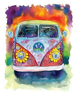 Hippy Bus Painting by Bill Stork Fine Art America