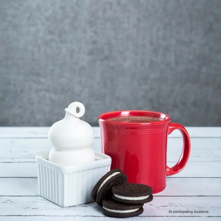 "The new @oreo Hot Cocoa BLIZZARD of the Month is OREO cookies blended...