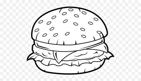 Free Hamburger Clipart Black And White - Outline Image Of Bu