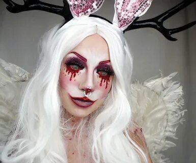 Wolpertinger bunny jackalope makeup costume Halloween zombie