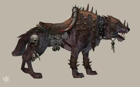 Worg Wolf w saddle Creature concept art, Fantasy monster, Fa